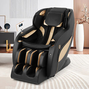 BlackFull Body Zero Gravity Massage Chair Recliner Heating Thai Shiatsu SL-Track