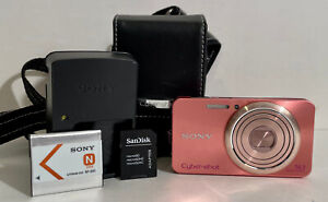 Sony Cyber-Shot DSC-W570 16.1MP Digital Camera - Pink With Battery - SD Card VGC