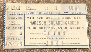 ELTON JOHN Reg Strikes Back Tour Madison Square Garden October 20, 1988 Ticket
