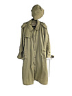 Vintage BANANA REPUBLIC Khaki 100% Nylon Long Trench Rain Coat w/ Bucket Hat