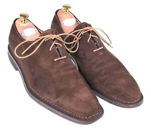 Sutor Mantellassi Chocolate Brown Suede WHOLECUT Chisel Toe Oxford shoes 12