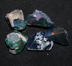 Black opal rough 10 PCS Lot black opal raw crystal, multi fire opal raw 6/12 mm