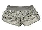 Lululemon Speed Up Running Shorts Womens Size 6 Gray Abstract Print Inseam 2.5”