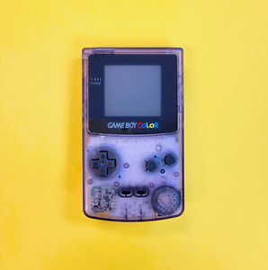 Nintendo Game Boy Color Clear  Atomic Purple 👾 CGB-001 GBC RESTORED NEW BODY
