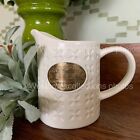 THL Classic Embossed Small MILK Pitcher Off-White Bronze Label Holds 10-ounces