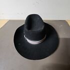Trail Ridge Black Western Cowboy Hat 100% Wool. size 7 1/8