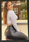 Photo Hot Sexy Beautiful Woman Leather Latex Pants Round Bottom 4x6 Picture