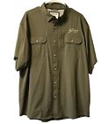 Poncho Shirt Mens Vented Button Up XL Regular Fishing Green Short Sleeve Nylon