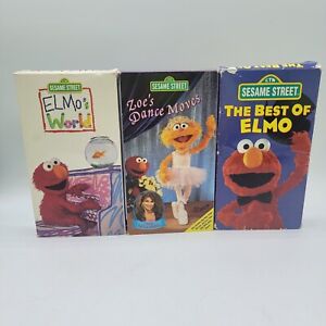 New ListingSesame Street VHS Lot Of 3: Elmo's World, Zoe's Dance Moves, The Best Of Elmo