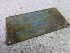 VINTAGE MILFORD YACHT CLUB  CT 1961 Brass nameplate SAILING BOATING