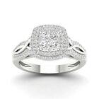 10k White Gold 0.5Ct Diamond Engagement Ring Gift for Womens Size 8.5