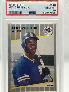 Ken Griffey Jr Mariners 1989 Fleer Baseball #548 RC Rookie Card -PSA 10 GEM MINT