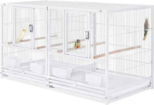Single Stackable Breeder Birds Parrots Center Divider Rolling Cage Nesting Doors