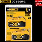 2PACK DEWALT DCB205 20V MAX XR 5.0 Ah Li-ion Power Tool Battery genuine DCB205-2