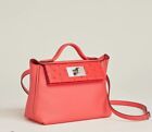 Hermes 24/24 21 Mini, Touch Veau Ever, Ostrich Rose Texas