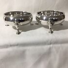 1913 Solid Sterling Silver Pair Of Open Table Salts By Elkington & Co Ltd.