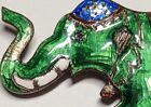 VINTAGE SIAM STERLING SILVER ELEPHANT BROOCH PIN SIGNED HALLMARKED SIAM STERLING