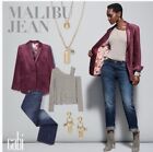 Cabi Fall 23 Malibu Jeans Size 12 #4522 Dark Wash with Subtle Grinding-NWOT