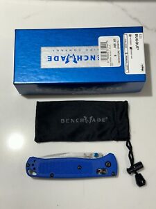 Benchmade Bugout 535 Stonewash S30V Grooved Blue G10 Putman Scales Knife