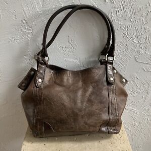 Frye Womens Melissa Distressed Brown Leather Hobo Shoulder Bag