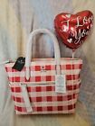Kate Spade New York Pink&Red Plaid Textured Gingham Medium Chelsea Tote  NWT