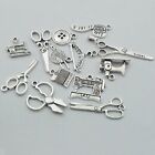 4 Sewing Themed Charms Antiqued Silver Seamstress Jewelry Making Stitch Mix