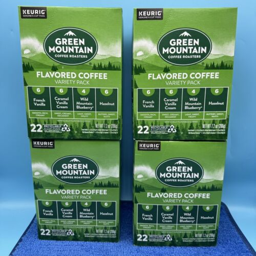 4x Green Mountain Flavored Variety Pack Coffee 22 Keurig K-cups
