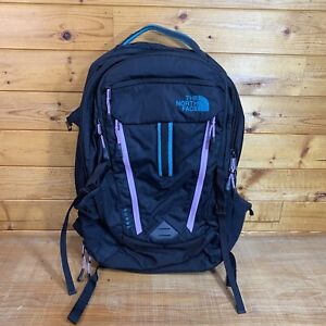 The North Face Surge Backpack Black Green Purple Flex Vent Padded Laptop TCA8
