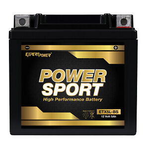 YTX5L-BS 12V 5AH Battery Replaces ATV Quad Motorcycle Scooter Moped