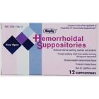 Rugby Hemorrhoidal Suppositories 12 Count -Expiration Date 09-2024