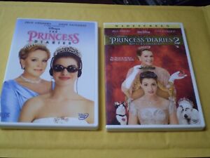 (2) Disney The Princess Diaries DVD Lot: Princess Diaries 1 & 2    Julie Andrews