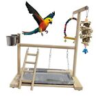 Bird Playground Parrots Play Stand Natural Wooden Parrot Perch Gym style 1