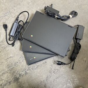Lot of 3 - Lenovo 300e Chromebook 2-in-1 360° Touch - With AC Adapters