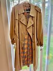 Burberrys Vintage Burberry Mens Tan Trench Coat Belted Cuffs