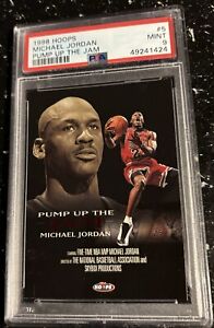 Michael Jordan 1998 Skybox NBA Hoops #5 Pump up the Jam PSA 9 HTF SP