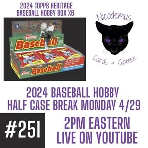 Pittsburgh Pirates 2024 Topps Heritage Baseball Hobby 1/2 Case Break#251