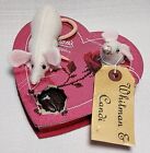 Valentine Candy Box Felt Mouse Plush Whitman Candi Chocolate Handmade Heart Mice