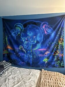 Blacklight Tapestry UV Reactive Astronauts