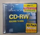 Imation 10 Pack CD-RW Blank Discs 650 Mb Storage 74 Min With cases New Sealed