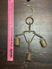 Primitive Hand Forged Rustic Metal Cow Bells Wind Chime Tin