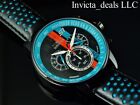 Invicta Men's 48mm S1 Rally TURBO Chronograph Blue & Black Dial Leather Watch