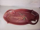VINTAGE ROSEVILLE POTTERY FOXGLOVE TRAY  CRANBERRY Brown
