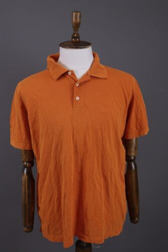 Hugo Boss Pima Cotton Orange Short Sleeve Cotton Polo Shirt Size XL