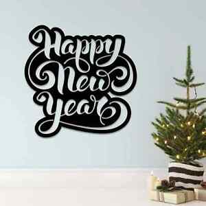Wall Art Home Decor Metal Acrylic 3D Silhouette Poster USA Happy New Year Script