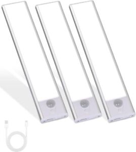 3Pack Wireless Motion Sensor Cabinet Closet Light USB Rechargeable Night Light