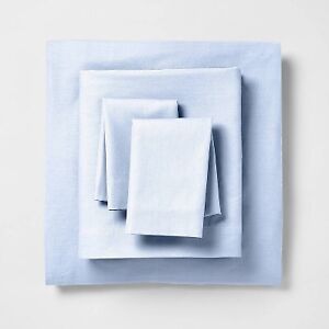 Queen Easy Care Solid Sheet Set Light Blue - Room Essentials
