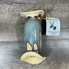 Studio Art Pottery Hummingbird Feeder Blue Drip Glaze Handmade Stoneware