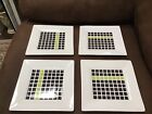 Crate and Barrel Mod Square Plates Set Of 4 Salad Plates Black Green Ivory 7.25”
