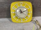 Vintage MCM Yellow General Electric Wall Clock Model 2H44 Retro Works