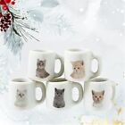 Dollhouse Miniatures Ceramic Mugs Handmade Cat Lovers Tiny Kitchen Decor Set 5Pc
